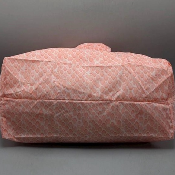 Coach Poppy peach multicolor print folding packable Shoppers Tote - Picture 2 of 4